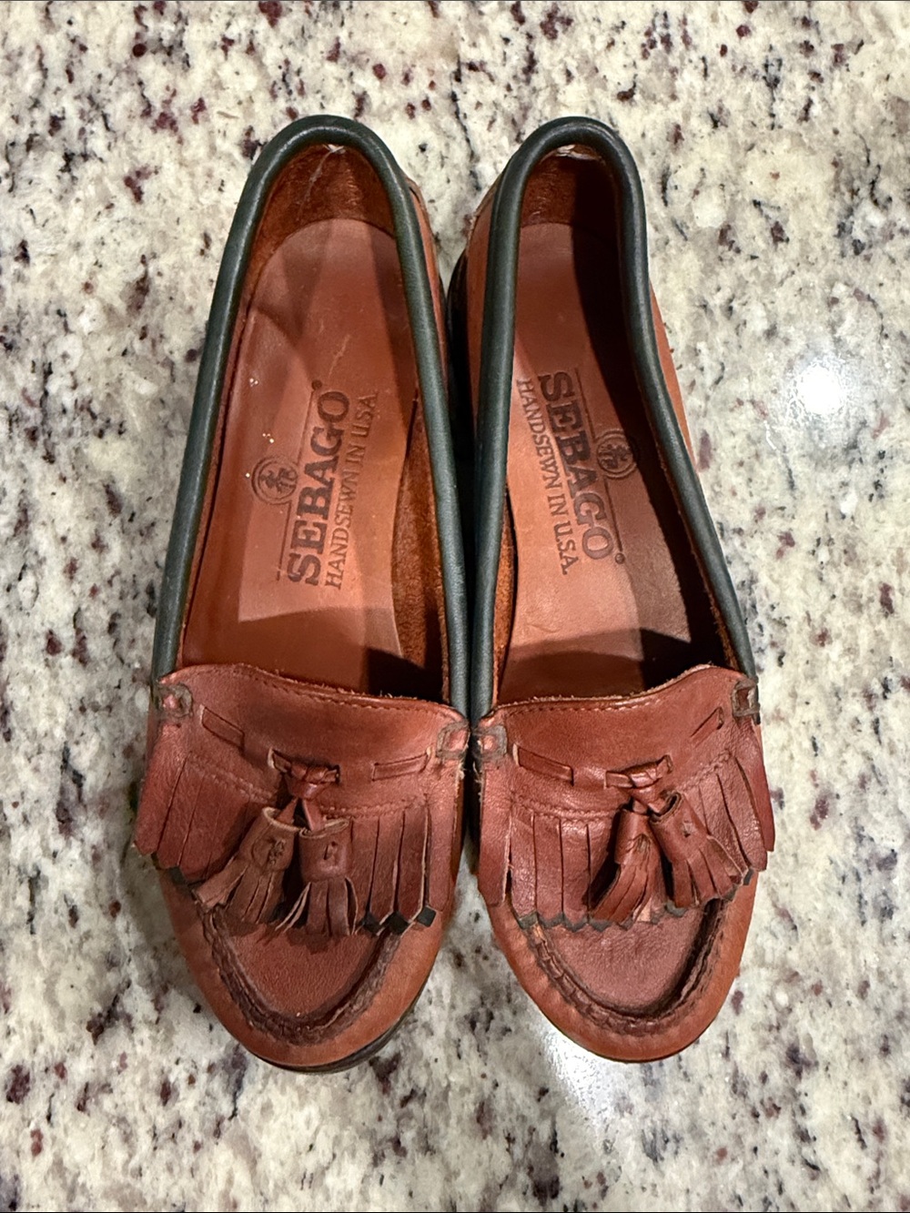 Vintage Sebago Made in USA Leather Kiltie Tassel Loafers 5.5 M Preppy